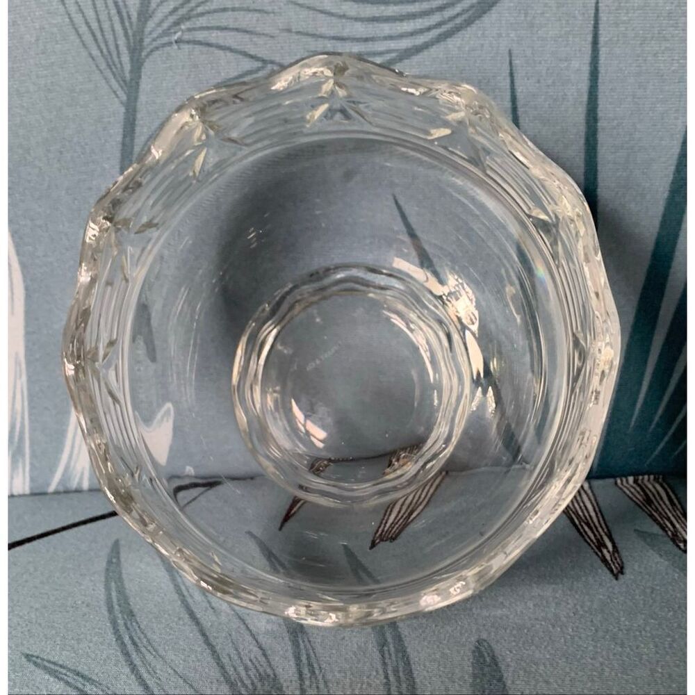 Tiffany & Co 5" Crystal Glass Bowl Stars & Stripes Embossed - Picture 2 of 6